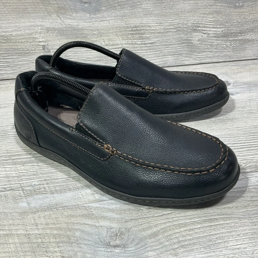 Born Simon III Penny Loafer Driving Casual Shoes Black Leather Men's Size 10 M